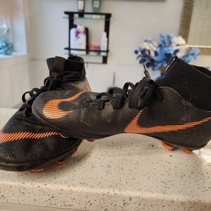 Nike Black and Orange Soccer Cleats